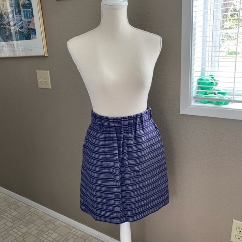 Loft blue and white linen mini skirt, Sz. XS